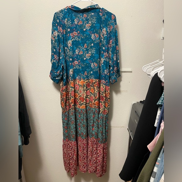 Natural Life Rebecca Midi Dress XXL Floral Bohemian Patchwork BNWT - Picture 6 of 10